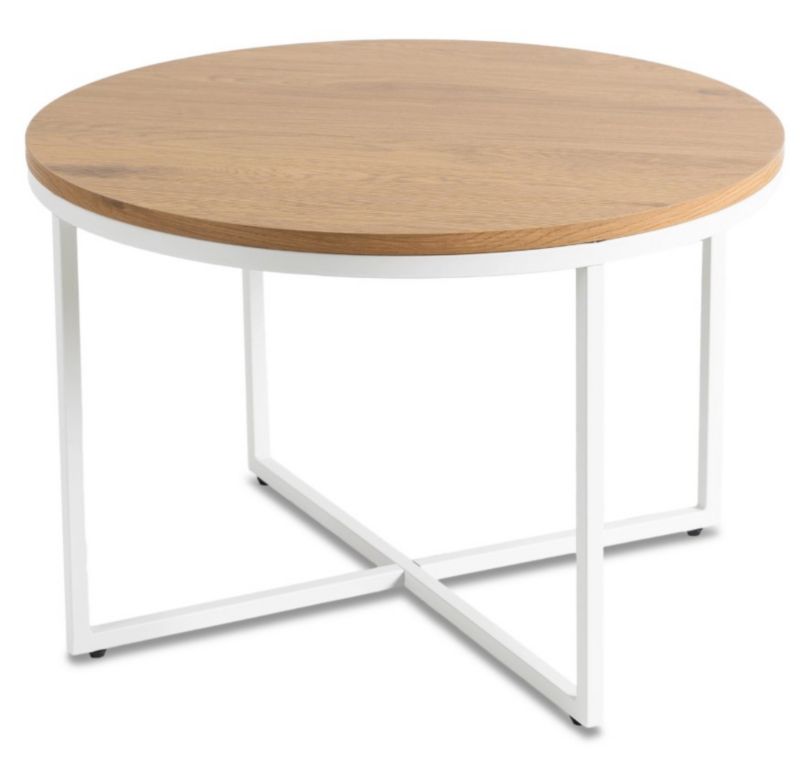 Stolik Kawowy Hantel 70 cm Mebel Elite Dąb Złoty/Biały 1 szt