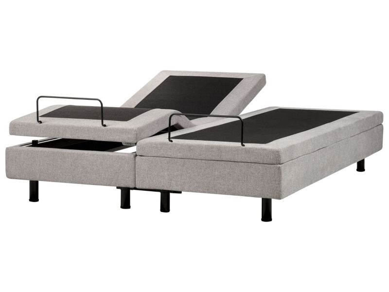 Łóżko regulowane bez zagłówka Duke ii 160 x 200 cm Jasnoszary 1 szt.