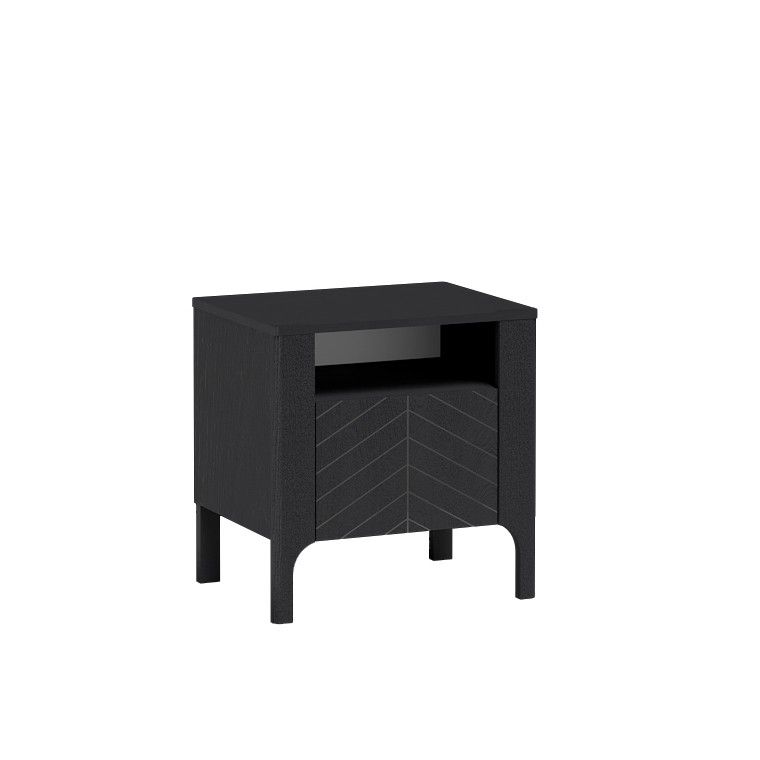Szafka nocna uchylna Bettso Lumi nowoczesna do sypialni czarny 1szt.