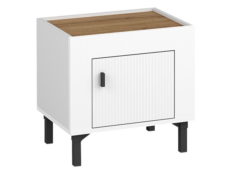 Szafka nocna MIRJAN 24 Mossa MO11 biały/dąb whisky 1 szt.