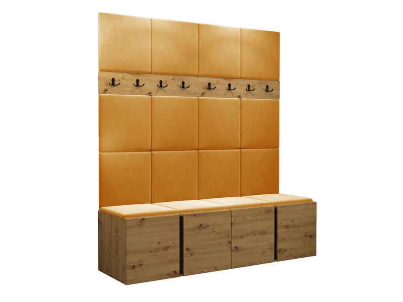 Garderoba MIRJAN 24 Orion V dąb artisan/czarny + żółty 1 kpl.