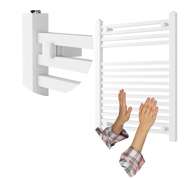 Grzejnik Łazienkowy Granitan Bergen 80/60cm Biały Kaloryfer Drabinkowy 1kpl.