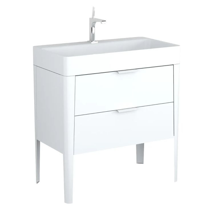 Szafka pod umywalkę wpuszczaną KROFAM VIBE 80 cm biało-szara półmat stojąca 1 szt.