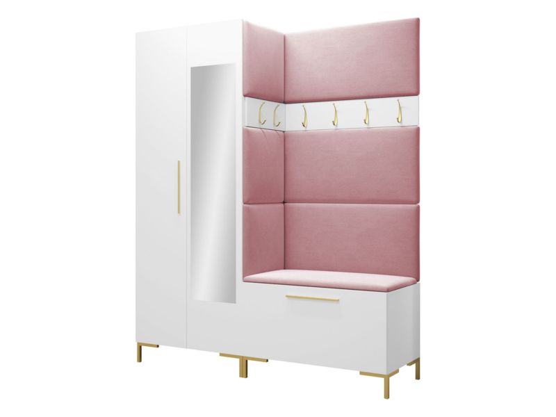 Garderoba MIRJAN 24 Zilion IX biały + różowy 1 kpl.