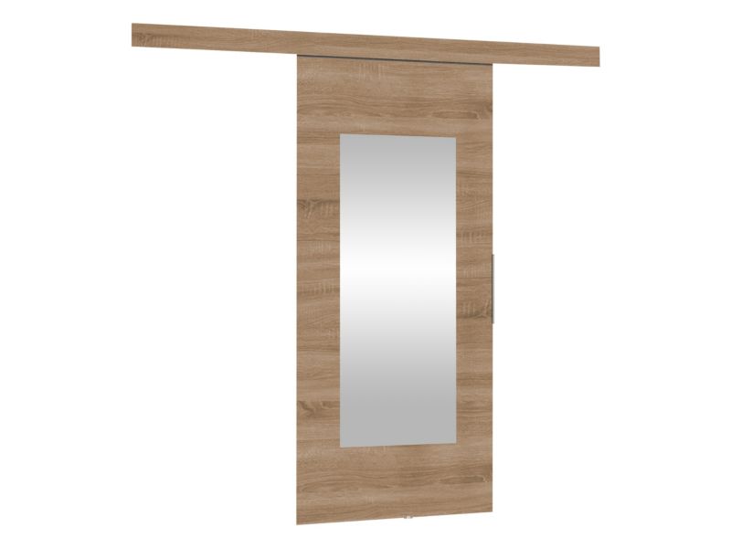 Drzwi przesuwne wewnętrzne MIRJAN 24 Malibu VII 100 + samodomykacz dąb sonoma + czarny lacobel 1 kpl.