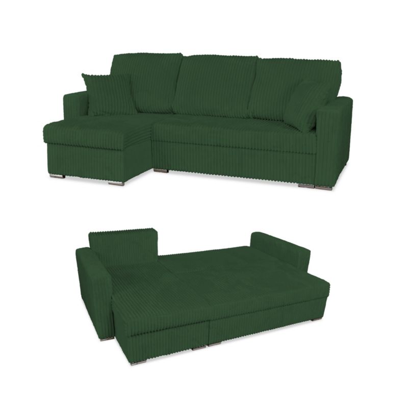 Narożnik wypoczynkowy do salonu rozkładany Family Meble Rene zielony 1szt