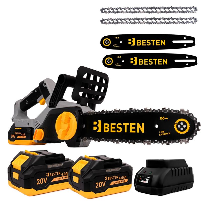 Piła łańcuchowa akumulatorowa 12 cali bezszczotkowa, zestaw XXL 2x akumulator 4.0Ah 1 szt.