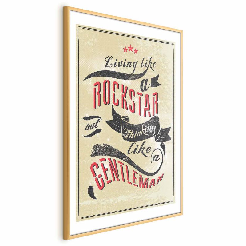 Plakat Artgeist Rockstar 21x30 cm z ramą złotą 1 szt