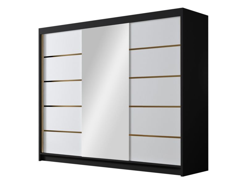 Szafa MIRJAN 24 z lustrem Amber VI 250 czarny 1 szt.