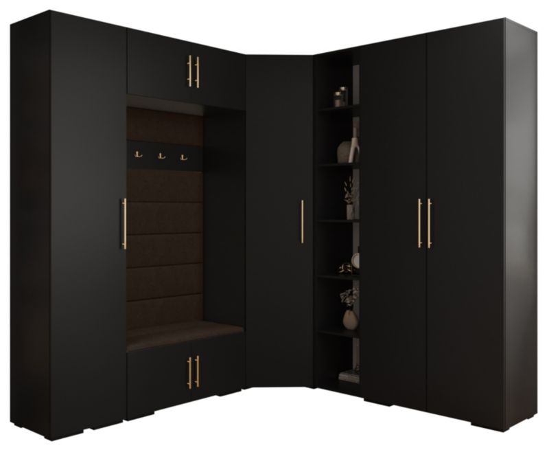 Garderoba do przedpokoju Abiks INOVA 3 Z2 czarny+złoty+manila04 1 szt.