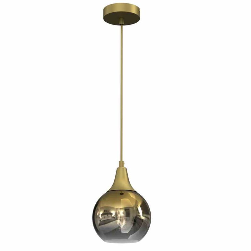 Lampa sufitowa wisząca Milagro Monte 4012 złoto-dymiona szerokość 15 cm 1xE27 x 60W 1 szt.