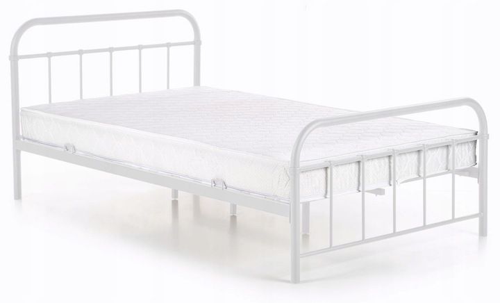 Łóżko Metalowe PABLO Meble Elite Białe 120x200 Pojedyncze Młodzieżowe ze Stelażem 1 szt