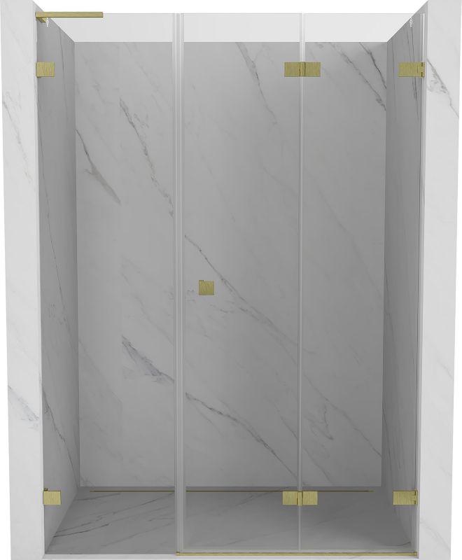 Drzwi prysznicowe składane Mexen Lunar-F L złote transparentne 110 cm 1 szt.