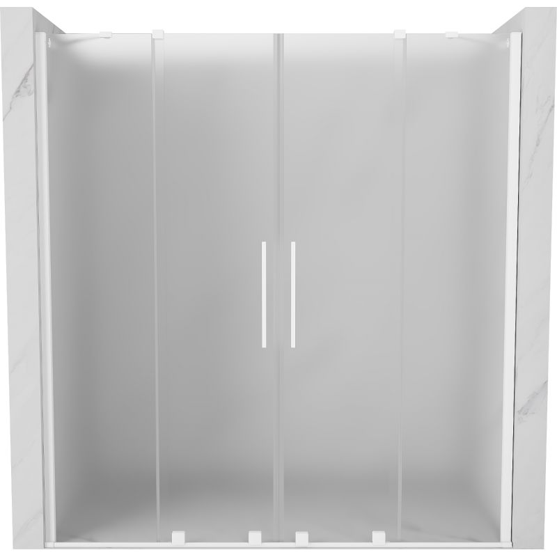Drzwi prysznicowe rozsuwane Mexen Velar szron białe 200x200 cm 1 szt.