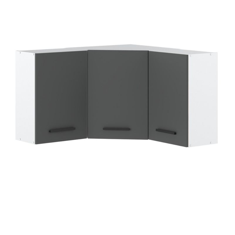 Szafka Kuchenna Hurtownia-Mebli Wisząca Narożna Blanka górna narożna 90cm Biały Mat Szary Mat 90x30x60 cm 1szt.