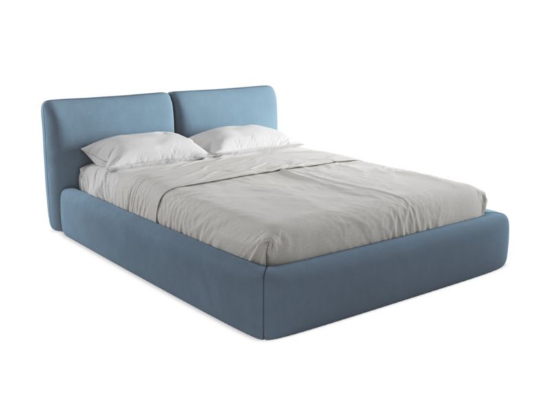 Łóżko LaMiaSofa Hoku z tkaniny szenilowej 160x200 jeans 1 szt.