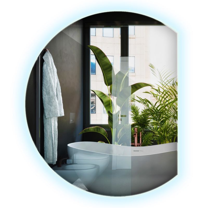 Łazienkowe Ledowe Lustro Wallfluent 70 x 80 cm Podświetlane z zimnym światłem 1 szt.