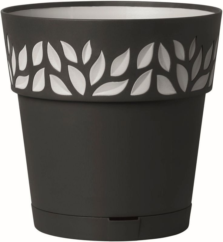 Doniczka z podstawką Cloe 15 cm antracyt