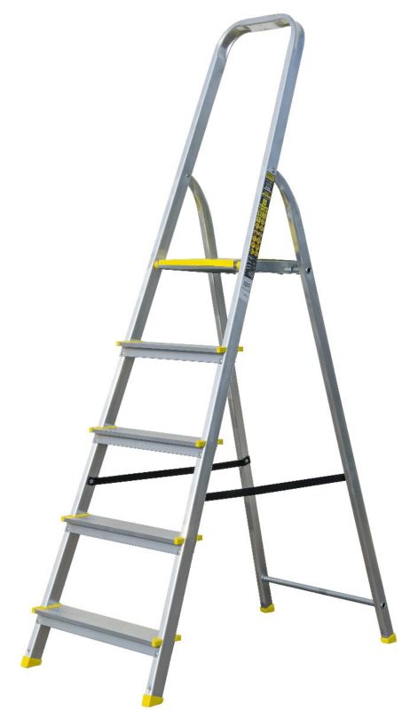 Drabina aluminiowa 5-stopniowa 120kg Bayersystem BS-DA5 domowa 1 szt.