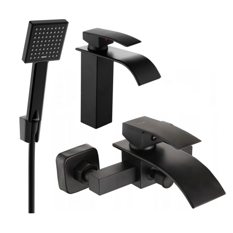 Zestaw wannowy Mexen Aries czarny 744803R45-70 1 szt.