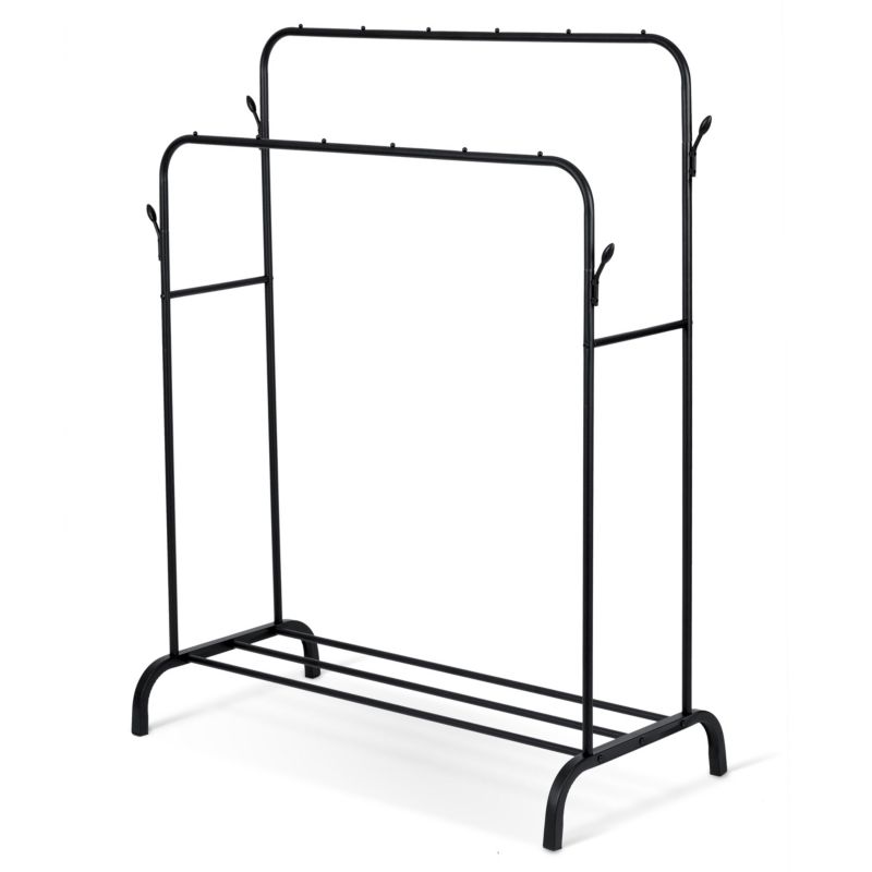 Wieszak na ubrania Massido stojący garderoba stojak podwójny mocny czarny 1szt.
