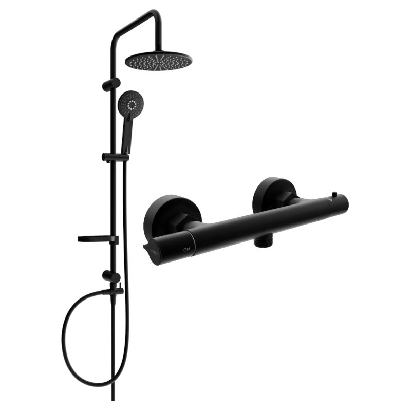 Zestaw prysznicowy natynkowy Mexen Slim czarny 77105240-70 1 szt.