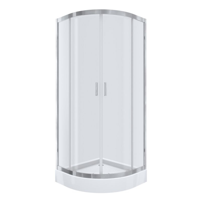 Kabina prysznicowa NAMELESS Durasan 80x80 chrom półokrągła z brodzikiem zestaw 1szt.