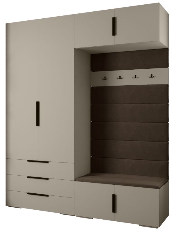 Garderoba do przedpokoju Abiks INOVA 1 Z12 kaszmir+czarny+manila04 1szt.