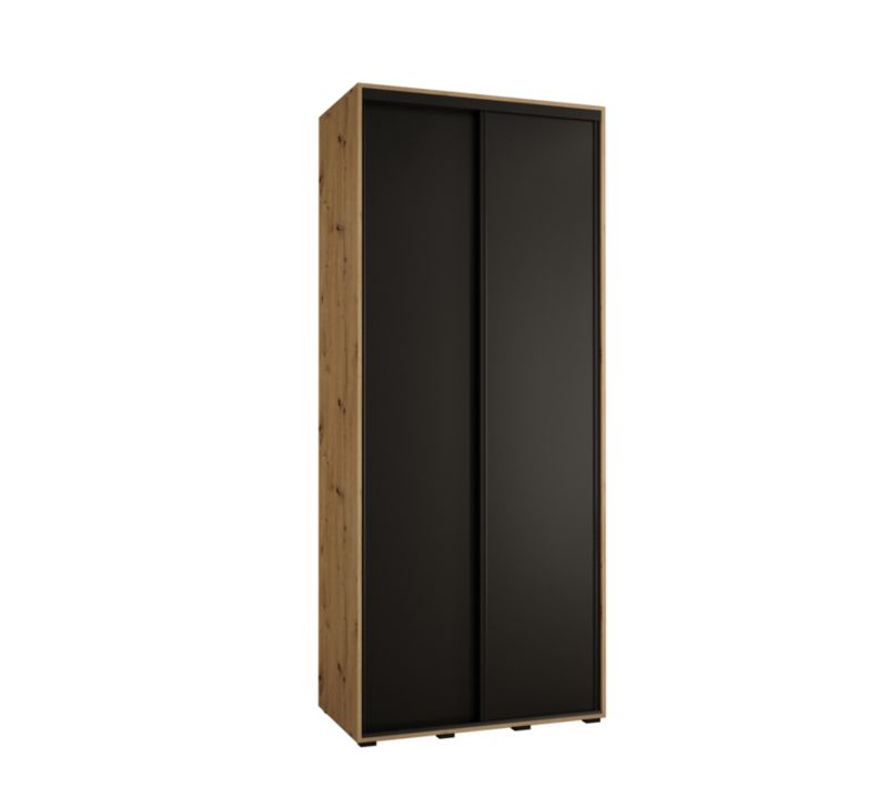 Szafa przesuwna Abiks DAVOS 1 wysoka szer.100cm artisan/czarny/czarny 1szt.