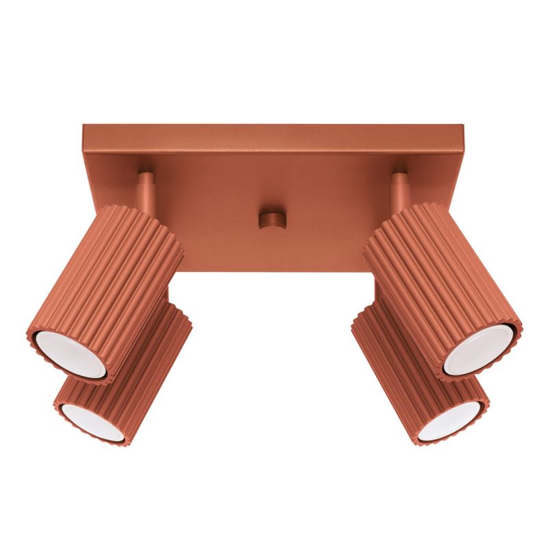 Oprawa sufitowa Sollux Lighting Karbon ochra czerwona 4 x GU10 x IP20 wym: 16,5 x 25 x 25 cm - 1 szt.