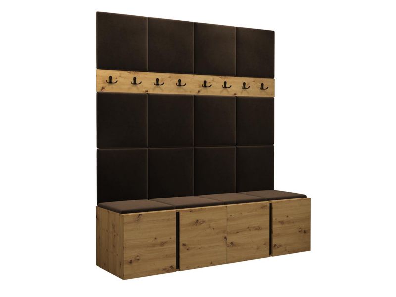 Garderoba MIRJAN 24 Orion V dąb artisan/czarny + brązowy 1 kpl.