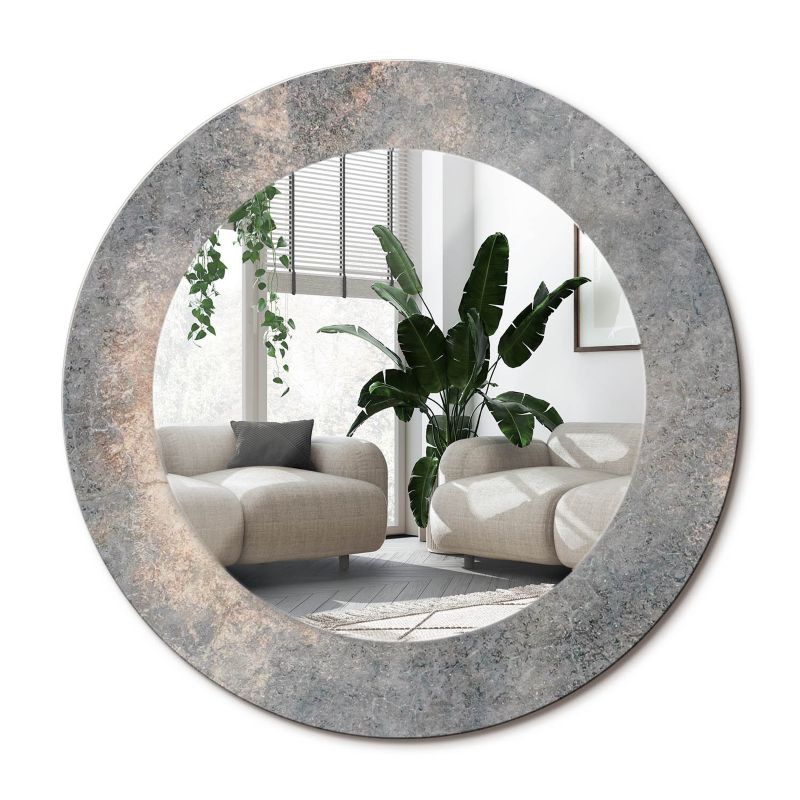 Lustro Okrągłe Tulup Vintage Beton 50 cm Industrialne Na Podkładzie 1 szt.