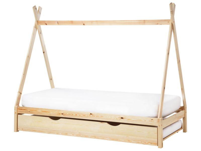 Łóżko dziecięce Drewno sosnowe TALMONTIERS 90 x 200 cm Jasnobrązowy 1 szt.