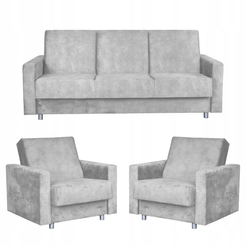 Zestaw mebli do salonu kanapa fotele Family Meble Alicja szary 1szt