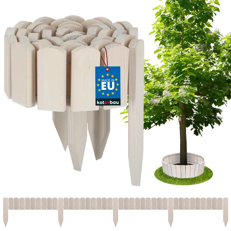 Płotek ogrodowy KOTARBAU drewniany wbijany biały 200x10 cm 1 szt.