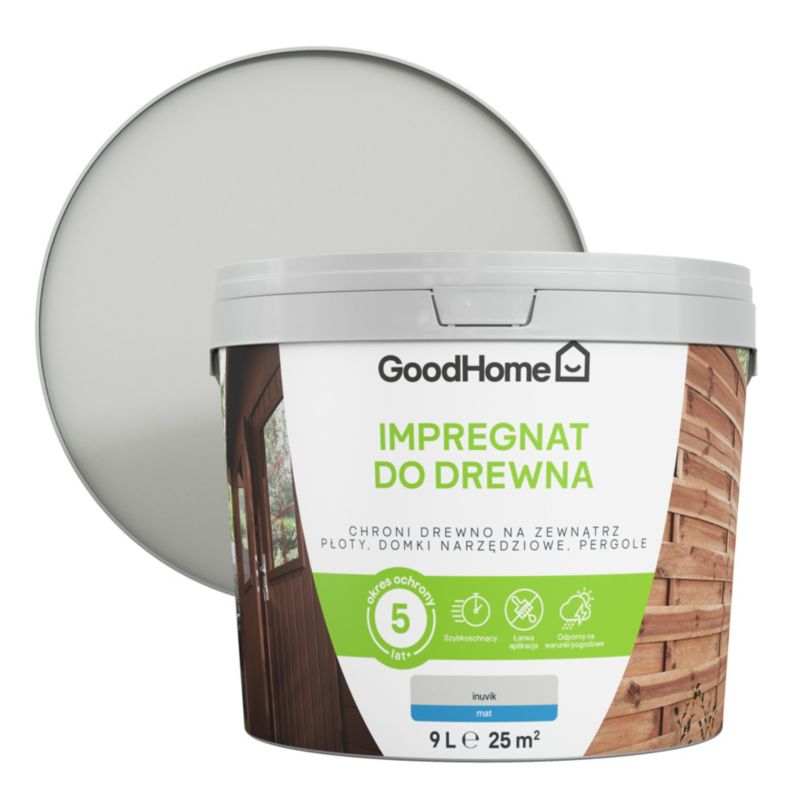 Impregnat do drewna GoodHome ciemny szary 10 l