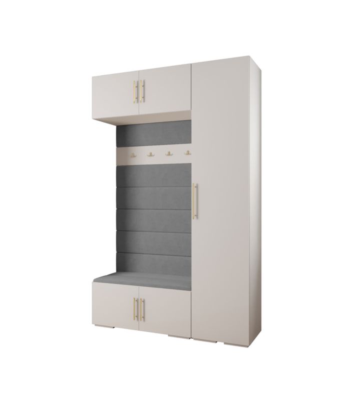 Garderoba do przedpokoju Abiks INOVA 3 Z19 biały+złoty+manila16 1 szt.