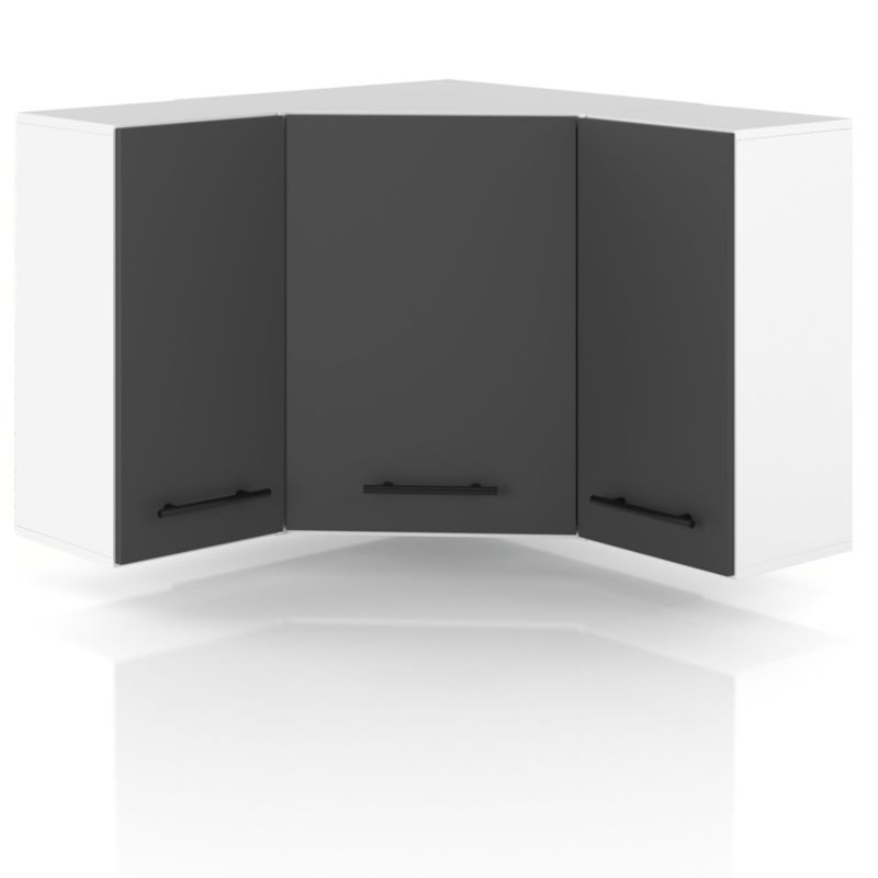 Szafka Kuchenna Hurtownia-Mebli Wisząca Narożna GN90X90 sPremium 90cm Biały Mat Szary Mat 90x32x72 cm 1szt.