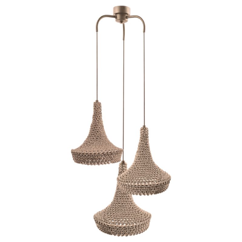 Lampa wisząca Shilo Mahaka 1807 kremowa boho 3xE27 x 20W 1 szt.