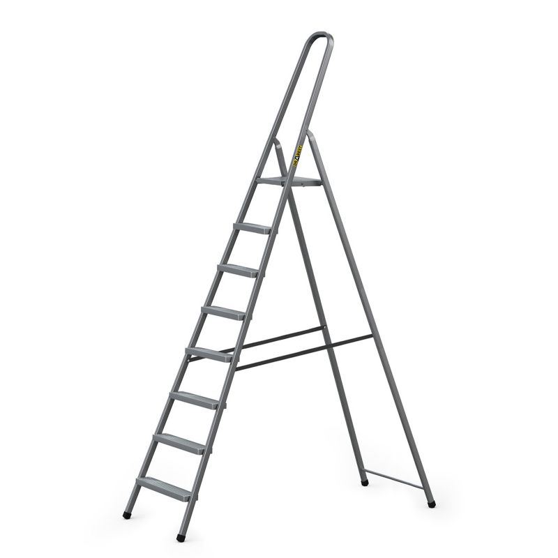 Drabina domowa stalowa jednostronna, DRABEST, 8 stopni, nośność 125 kg, 1 szt.