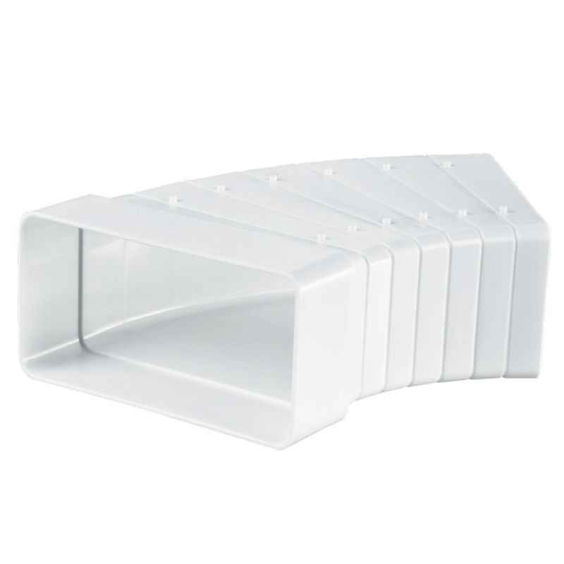 Kolanko poziome wielokątne Vents 204 x 60 mm białe