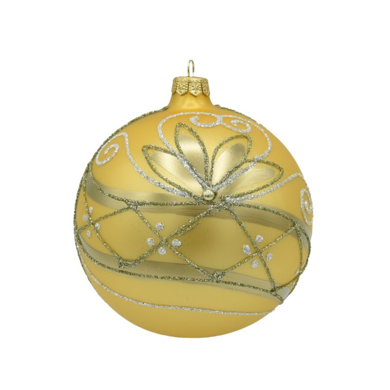 Bombka szklana Vitbis dekorowana 120 mm złota 1 szt. wersja 2