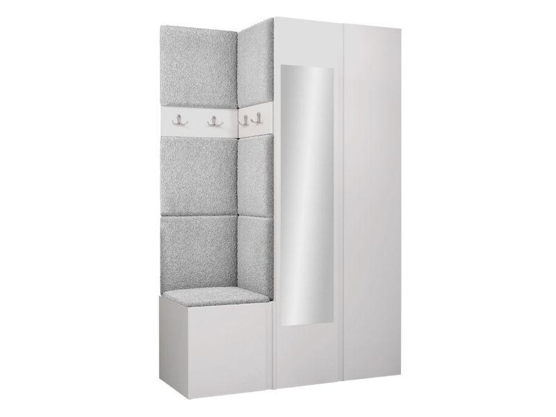 Garderoba MIRJAN 24 Orion XXVI biały + szara bukla 1 kpl.