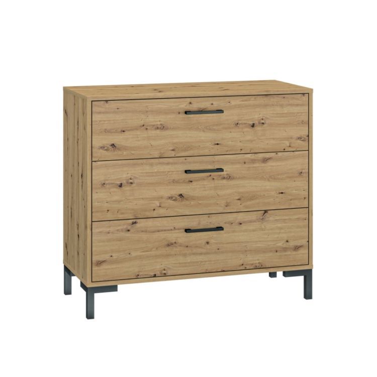 Komoda ML Meble NIKOLA 90 3S dąb artisan 1 szt.