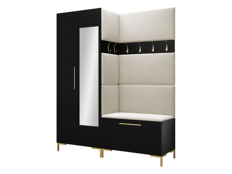 Garderoba MIRJAN 24 Zilion IX czarny + beżowy 1 kpl.