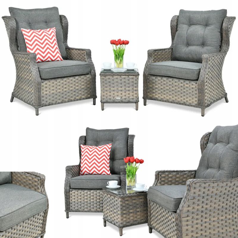 Zestaw Mebli Ogrodowych Focus Garden Technorattan Balkon Trivento Fotel Stolik Kawowy 1 szt