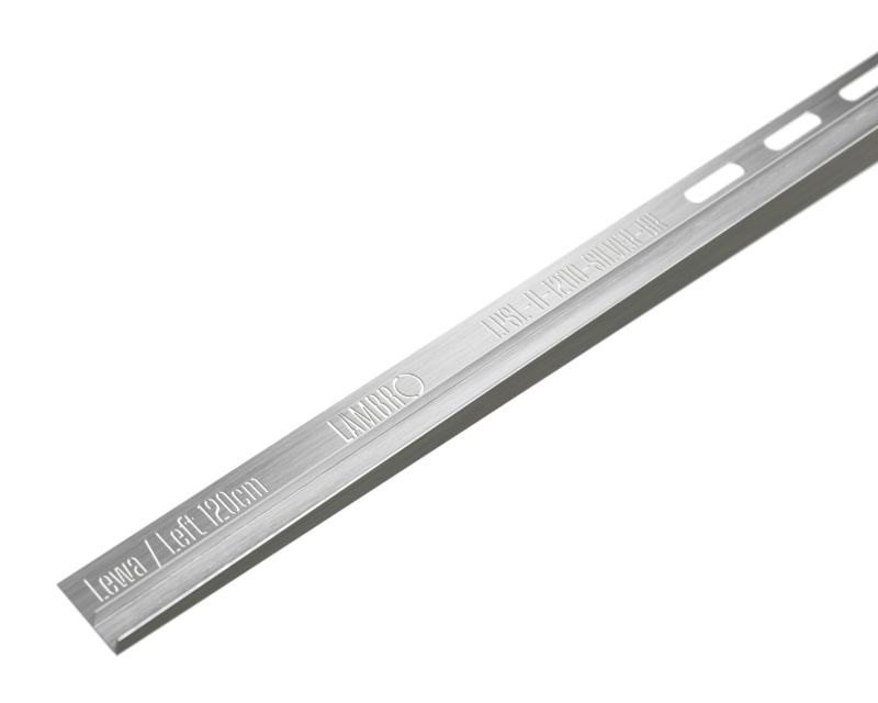 Listwa brodzikowa podłogowa spadkowa do szkła lewa LPS Lambro srebrny mat 120cm 1 szt.