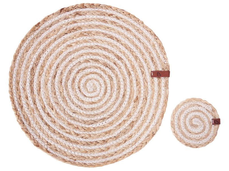 Zestaw 12 podkładek na stół Quinine Naturalny Juta 1 kpl