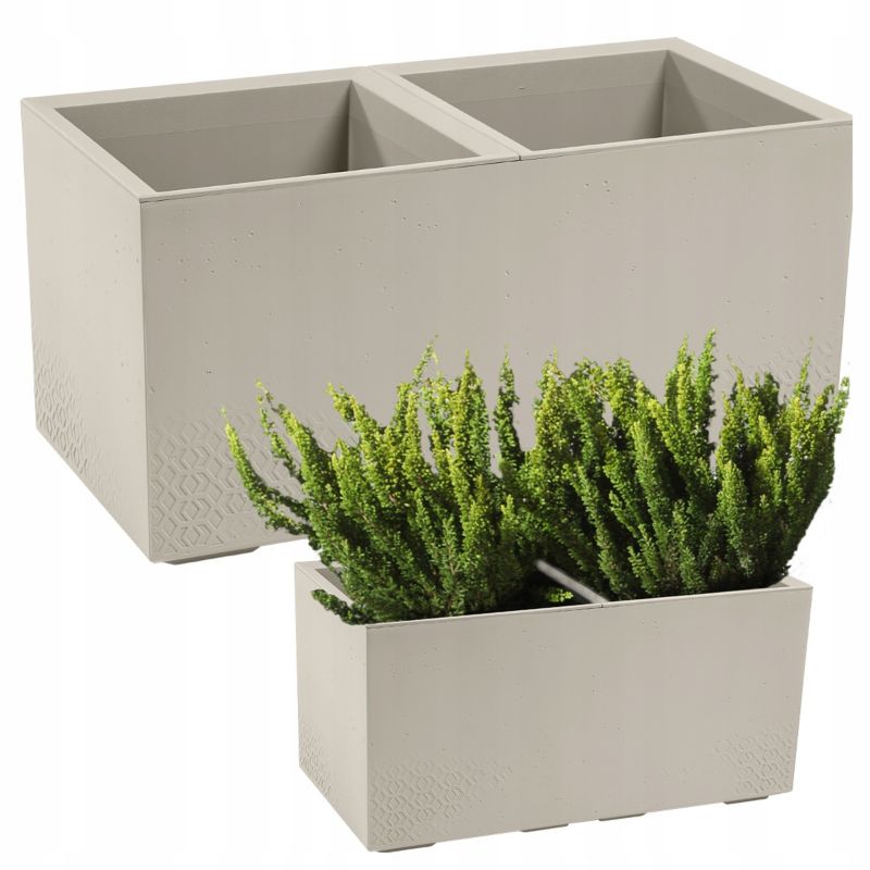 Doniczka Lamela KARO donica kwietnik 80x40x40cm imitacja betonu beżowa 1 szt.
