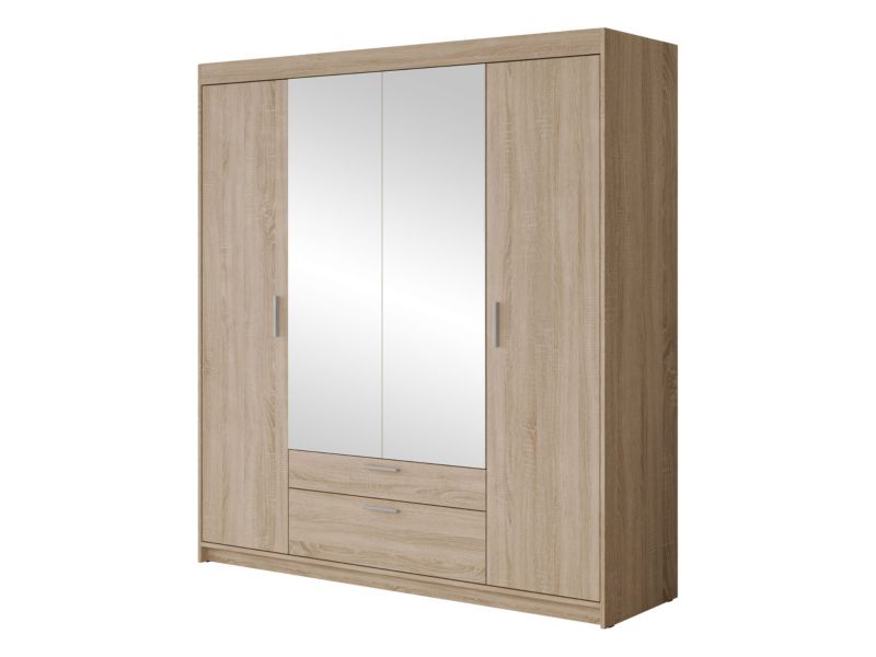 Szafa z lustrem MIRJAN 24 Elena 4D dąb sonoma 1 szt.